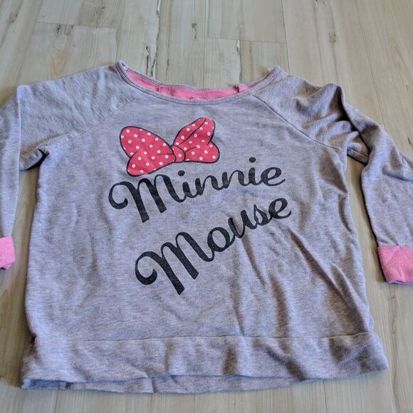 Disney Tops - disney Cropped Minnie Mouse‎ Top Shirt sweatshirt a
